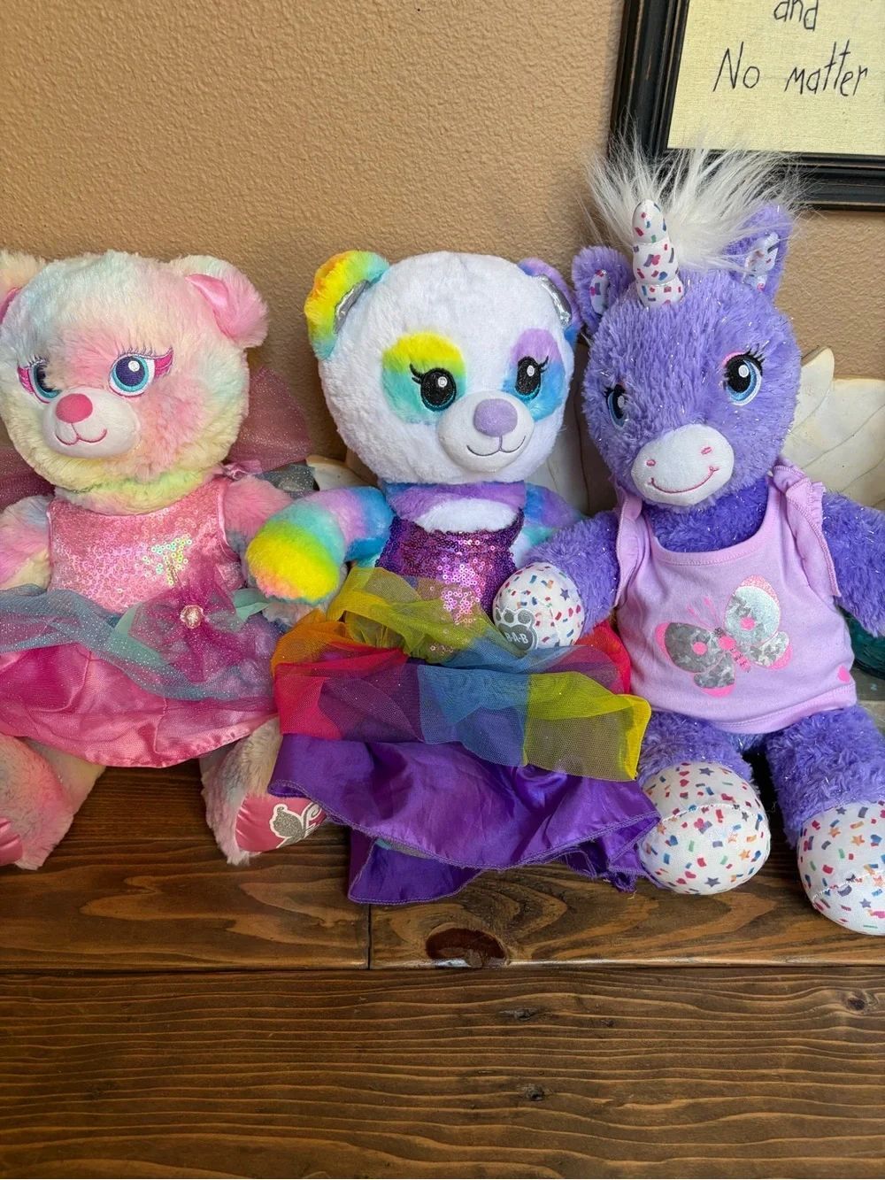 Build a Bear Berry Fairy Rainbow Panda and Sparkle Unicorn with Clothing